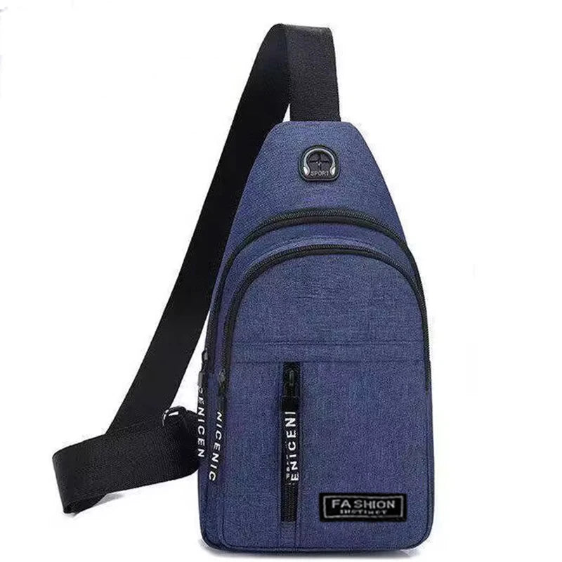 Men's cross-body bag for casual, sporty and travel use, single shoulder and front carrying style backpack