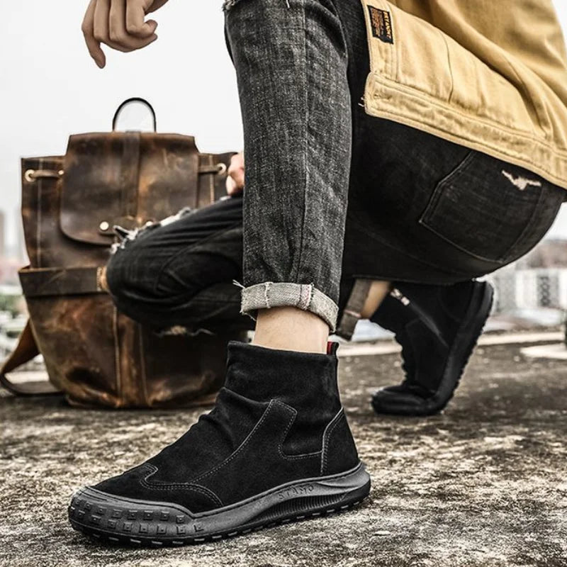 New Male Shoes Spring Autumn Men's Boots High Cut Footwear Quality Offers Cheap Original Deals Y2k Size 45 Designer Classic Sale