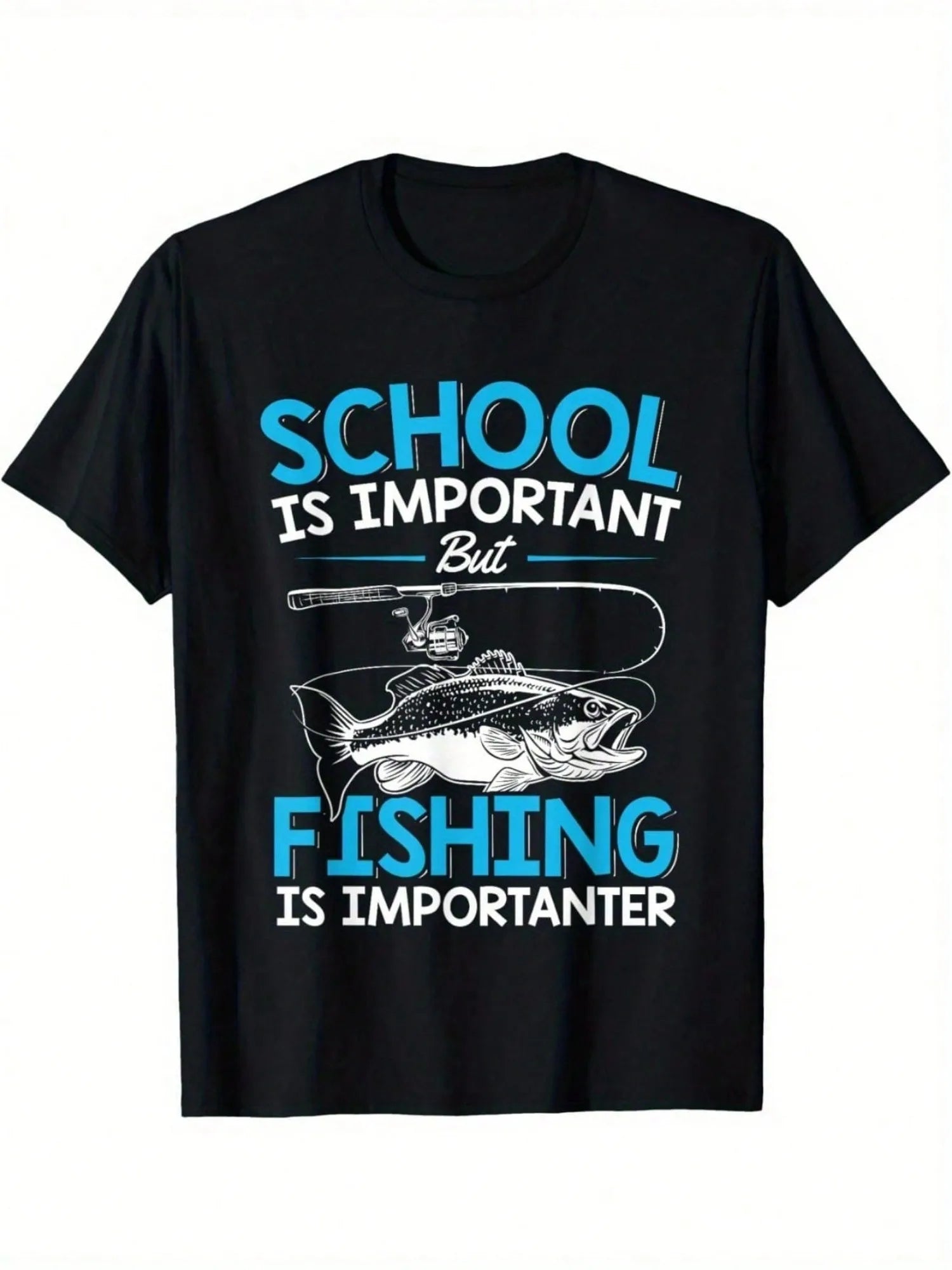 Breathable Cotton Men's Fishing T-Shirt  Quick-Dry Crew Neck Tee With Geometric Print For All Seasons