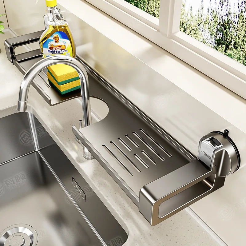 Bathroom Storage Suction Cup Shelves, Non-perforated Installation, Kitchen, Laundry Sink Multi-scene Application