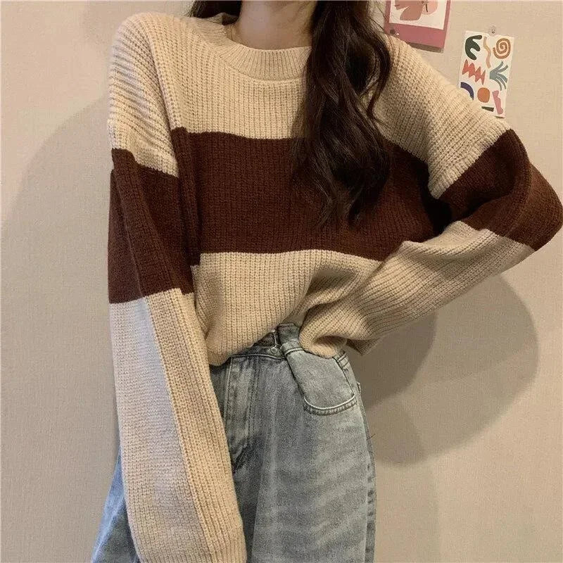 Tops Sweaters For Women With Headings Ladies Sweater Pullover Cropped Autumn 2024 Trend Cute Kawaii Black Knitted High Quality