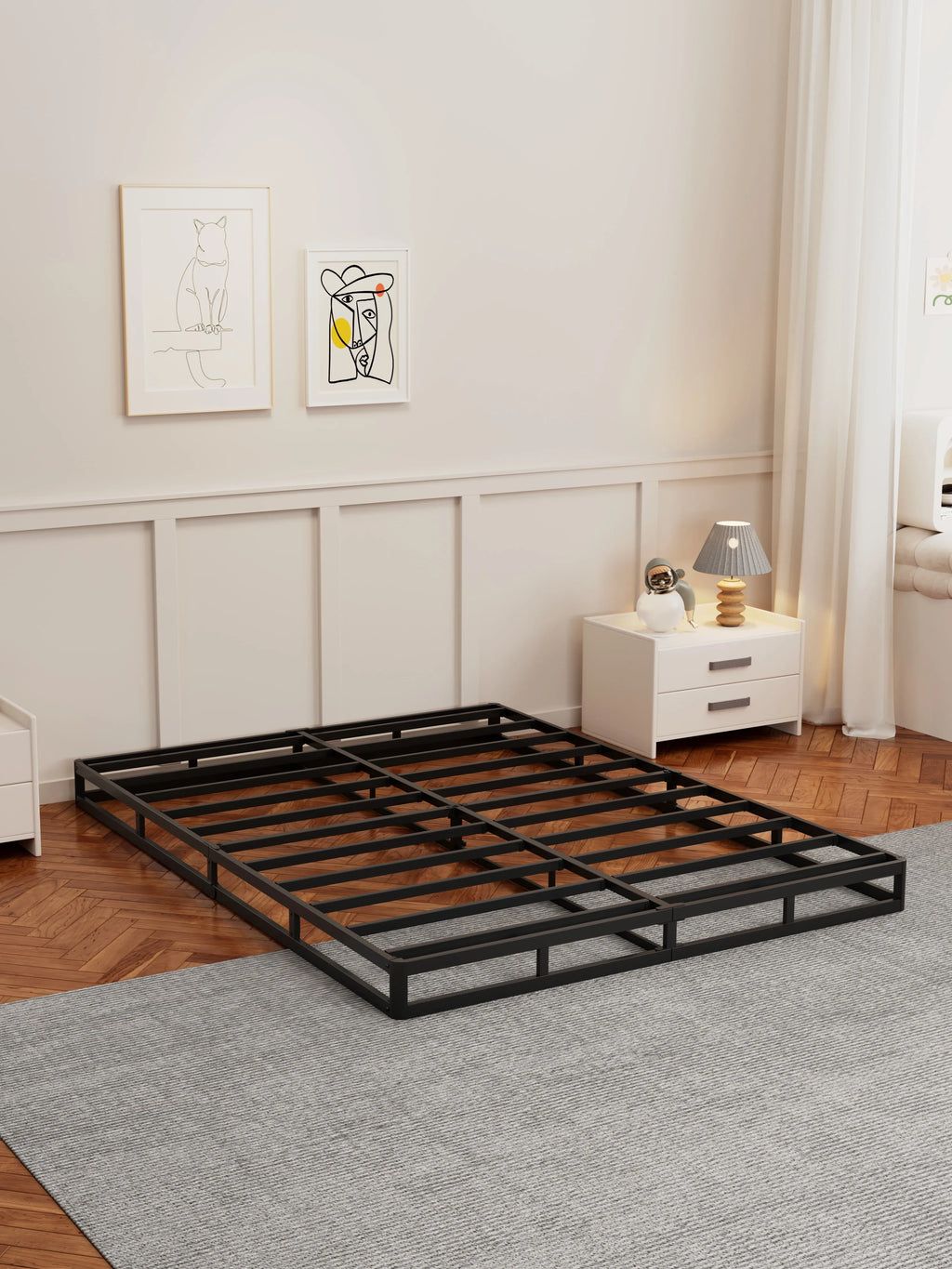 5-Inch Height, UFI Basic Model Intelligent Mattress Box Spring, Noiseless Steel Frame, Anti-Slip Design, Easy to Assemble, Iron