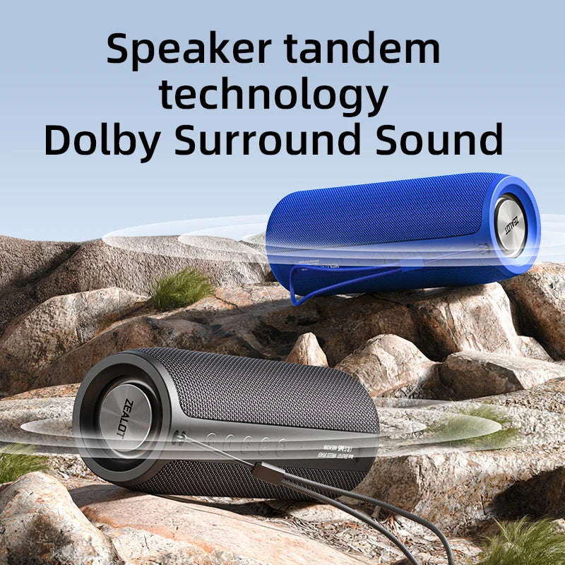 Zealot-Protable Bluetooth Speaker Enhanced Bass Portable Speaker with 12H Playtime,  IPX5 Waterproof for Camping