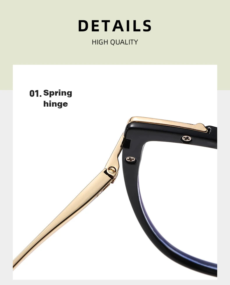 Personality Cat Eye Anti-Blue Light Spring Hinged Glasses Cross-Border Men Women Glasses Shopping Leisure Advanced Frames
