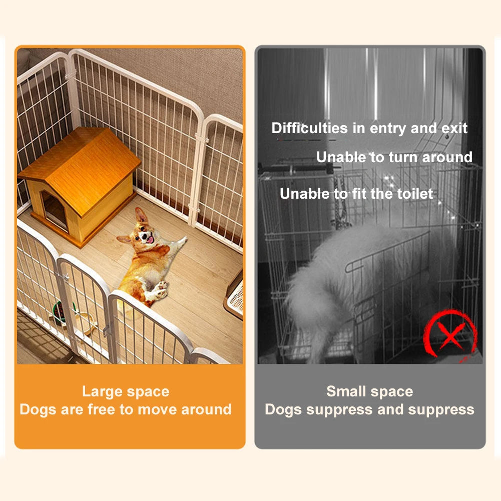 6 Panels Pet Playpen with Door Foldable Exercise Puppy Kennel Cage Heavy Duty Dog Exercise Fence for Dog Cat Rabbit Pet Exercise