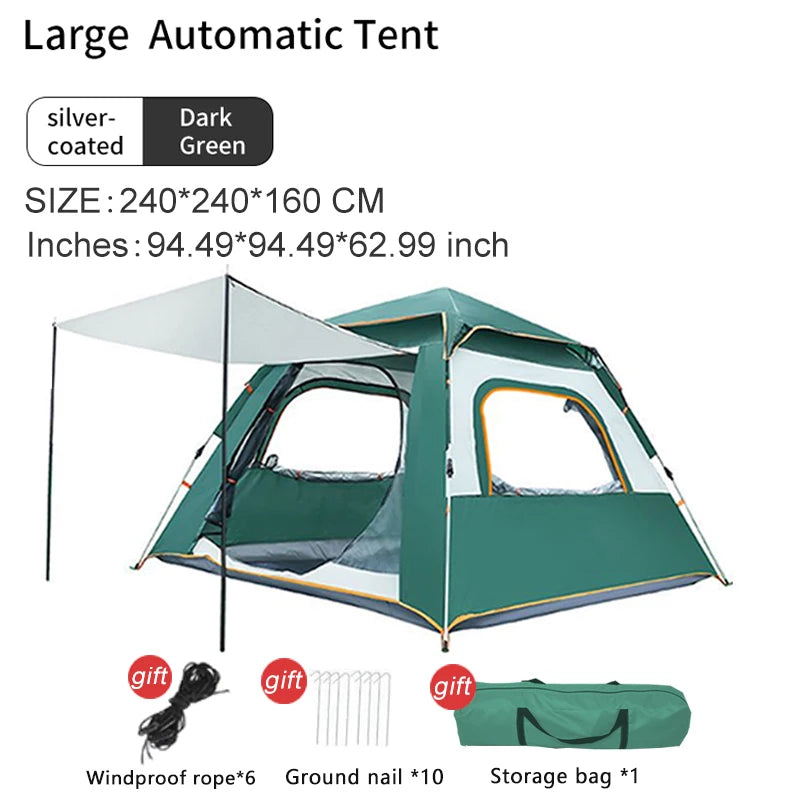 Camping Family Tent Tent Outdoor Camping Camping Fully Automatic Quick Opening tent Tour Equipment 4-6 Person tent Backpack Tent