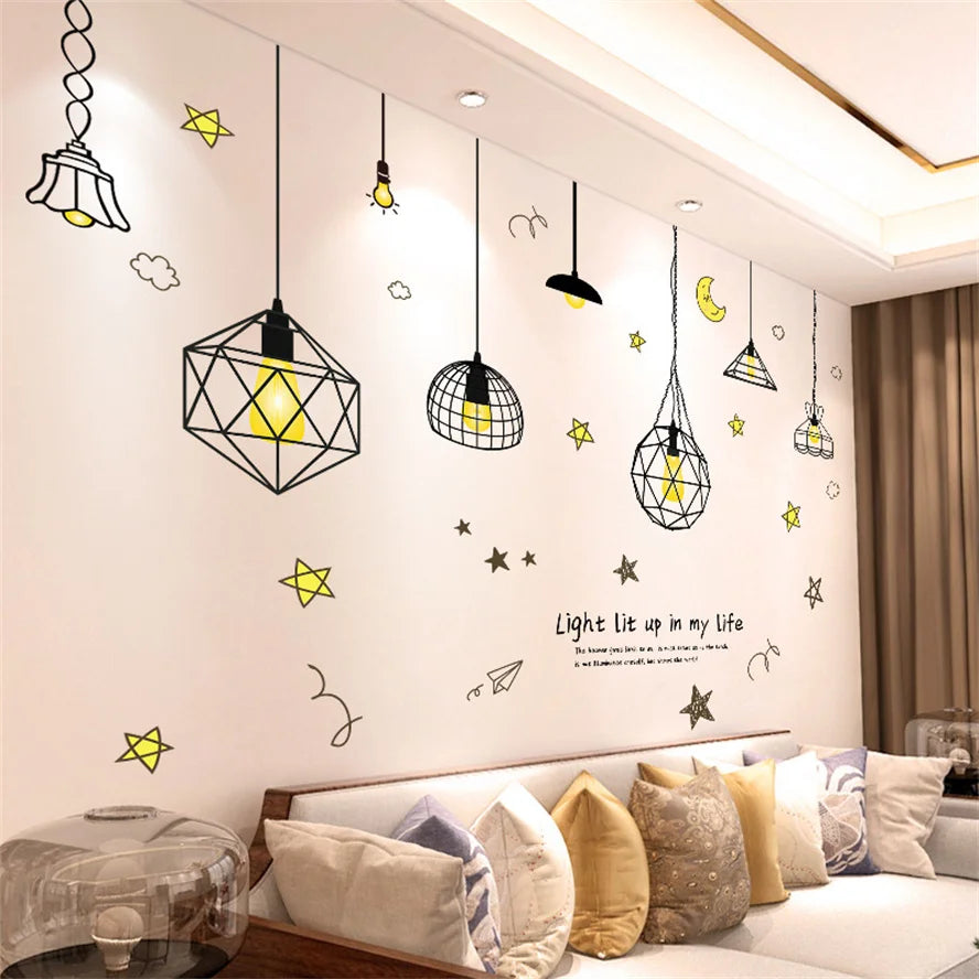 Living Room Flower Background Wall Stickers Bedroom Room Wall Decoration Stickers Wallpaper Self-adhesive Stickers Home Decor