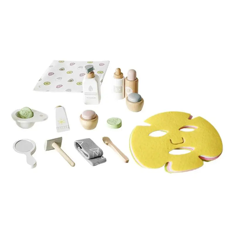 Wooden Cosmetic Set Wooden Kid's Beauty Salon Set Polished And Smooth Makeup Beauty Set Toy For Children Over 3 Years Old