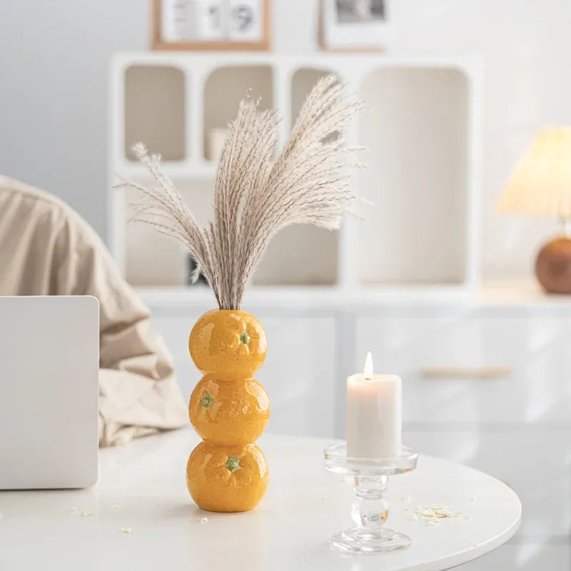 1PCS Overlapping Fruit Vase Nordic Style Three-Tier Ceramic Vase Minimalist for Home Decor Desktop/Living Room Decoration