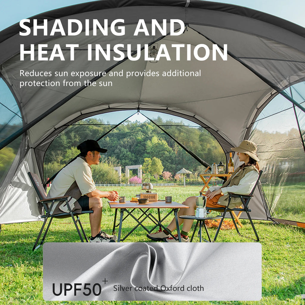 BISINNA Outdoor Camping Dome Tent Luxury Large Round Canopy Silver-coated Garden Awning Family Picnic Pergola Tent