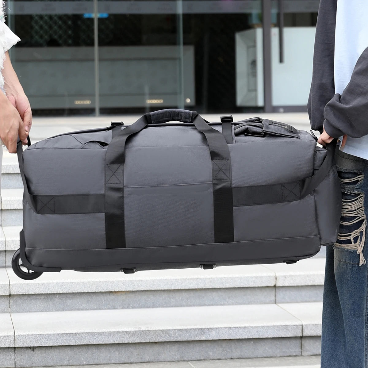 Travel Bag, Large-Capacity Handbag, Portable Outdoor Hand Luggage, Roller Travel Bag, Convenient and Practical Unisex Duffel Bag