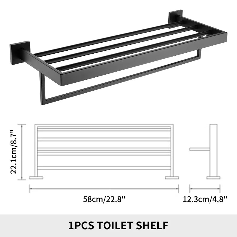 SANLUOIS High Quality SUS 304 Stainless Steel Bathroom Accessories Wall Monted Toilet Showerroom Towel Rack Bathroom Set