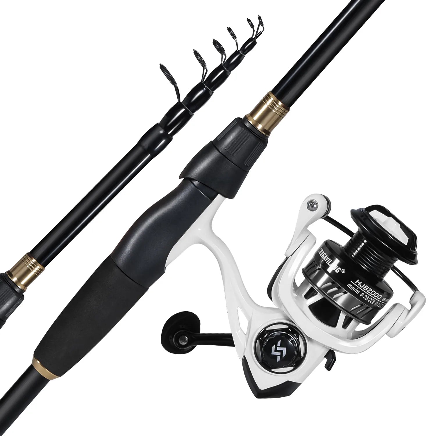 Sougayilang Fishing Set with Carbon Fiber Rod 5.2:1 Powerful Fishing Reel Professional Fishing Set for an Easy Fishing Journey