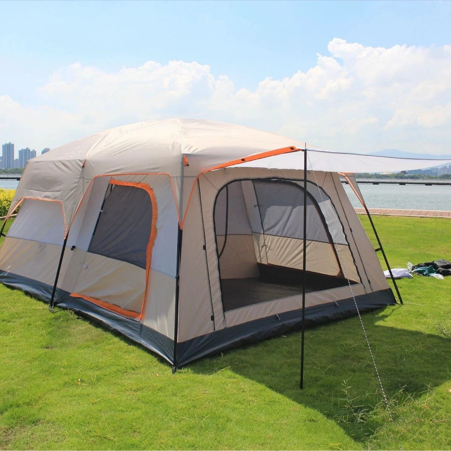 Outdoor Tent Big Space Camping Outing Two Bedroom Tent Ultra-large Hight Quality Waterproof Camping Tents 5-8 Persons Supplies
