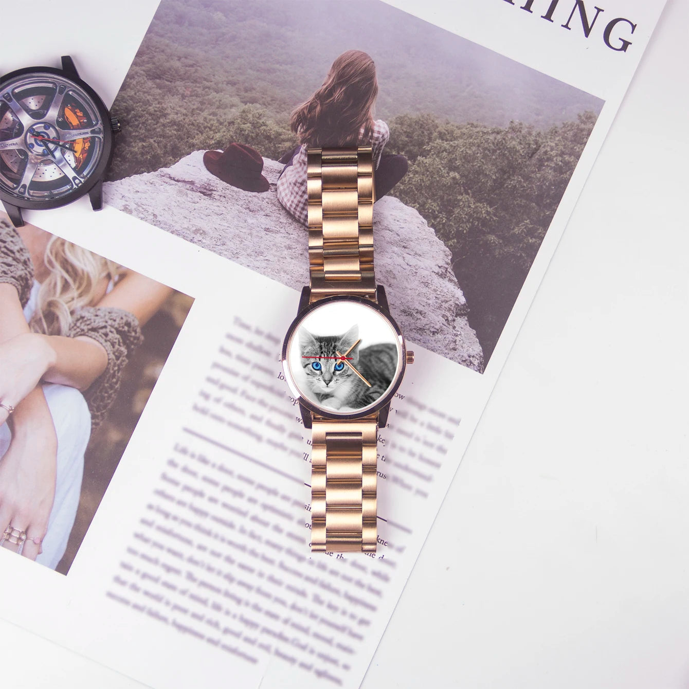 Son Watches for Women Friend Woman Watch Wife Family Logo Cat Women's Wristwatch DIY Dial Quartz Handcuffs Pet Custom Made Photo