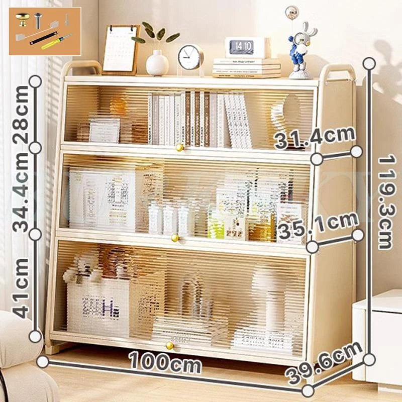 Bathroom Storage Floor to Floor, Waterproof Cabinet, Multi-Layer Storage Rack with Door