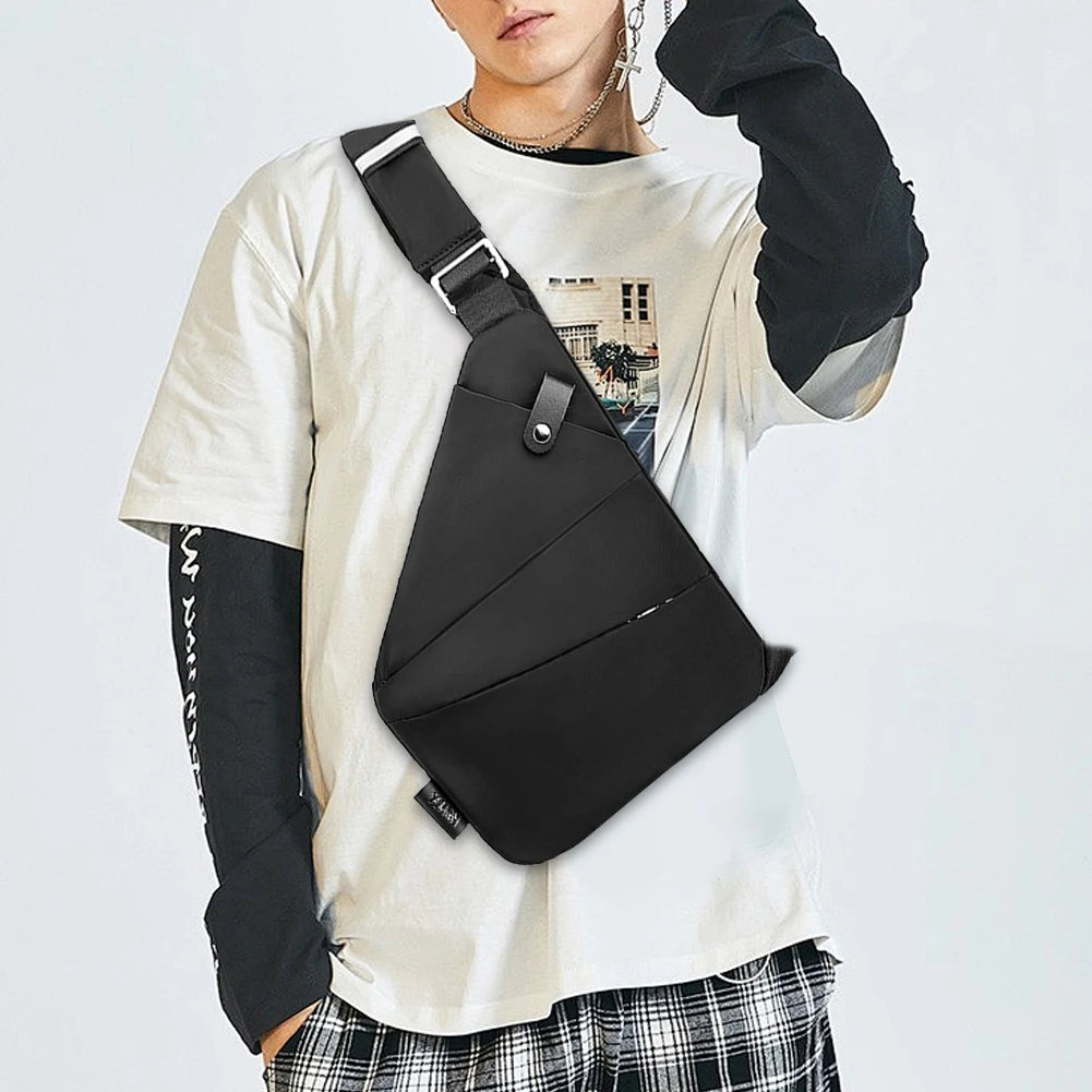 Mens Fashion Chest Bag Multifunctional Fanny Pack Large Capacity Simple Sling Bag Anti Theft Bag Ergonomic Waist Pack