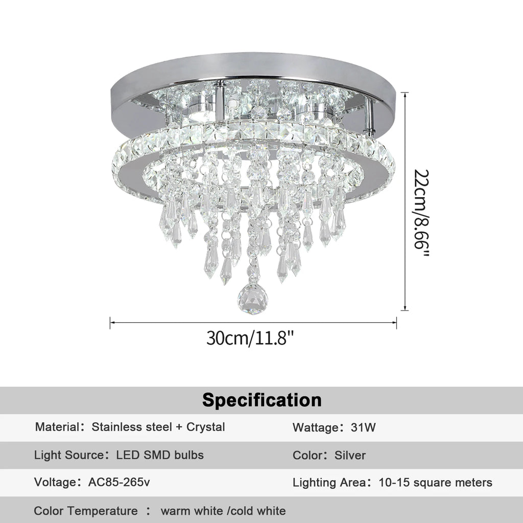 Modern Crystal LED Ceiling Lamp Pendant Lighting Living Dining Room Decor Chandelier Fixtures Aisle Stair Lustre