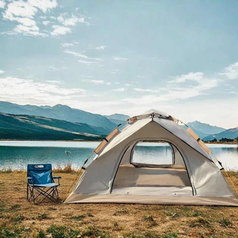 2-Person (blue)/4-Person (white), Extra-Large Tent with Mesh Screen, Lightweight Family Tent|Quick Setup for Park Picnics