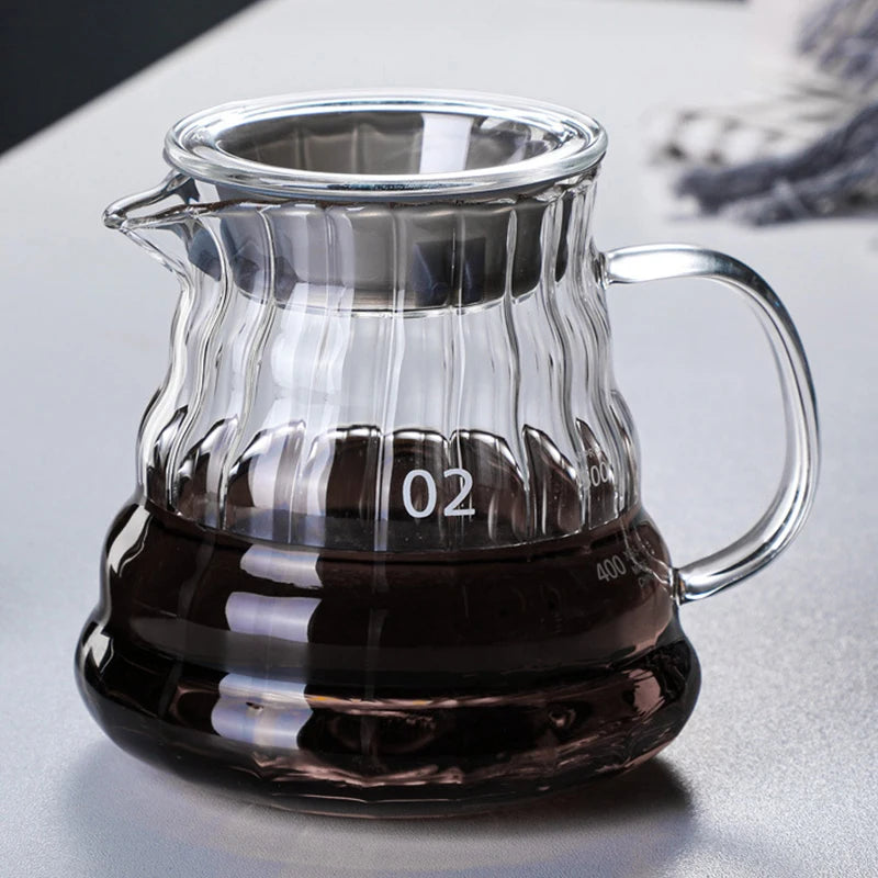 Leeseph Coffee Carafe, High Borosilicate Glass Coffee Server for Pour Over Coffee Ware Clear Pot with Rubber Lid, 600ml/20oz