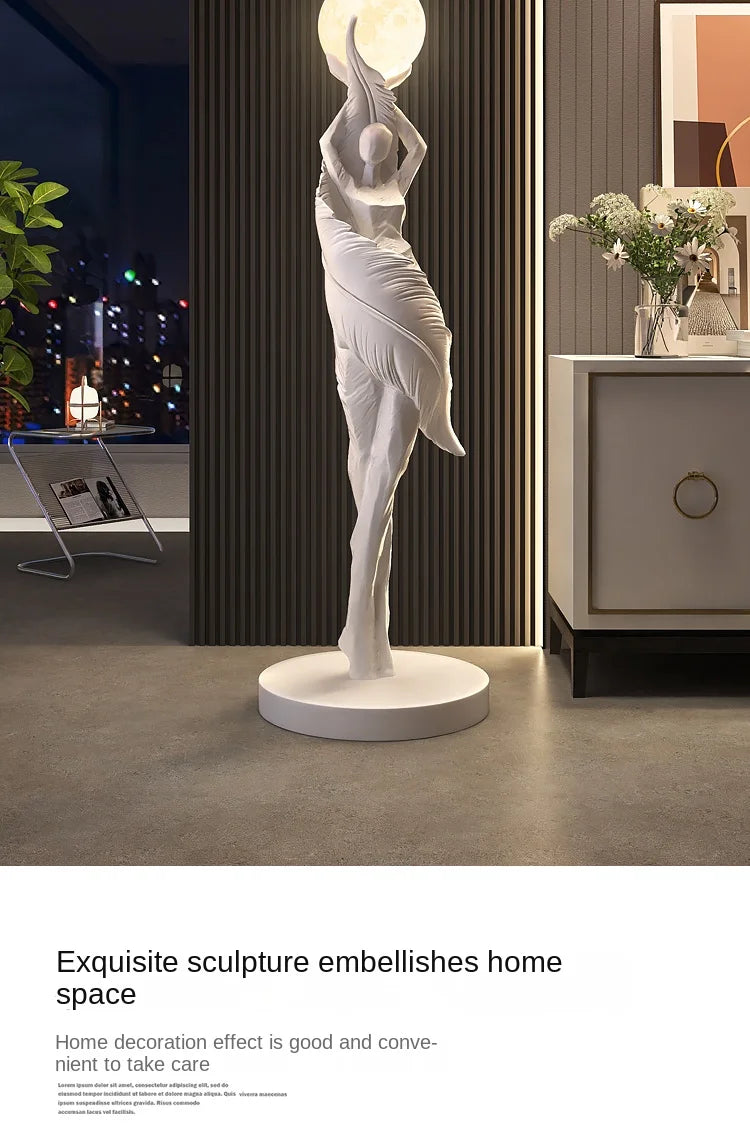Home Decor Abstract Girl Statues Floor Decor Living Room Large Welcome Sculptures Artistic Ornaments Housewarming Gift Figurines