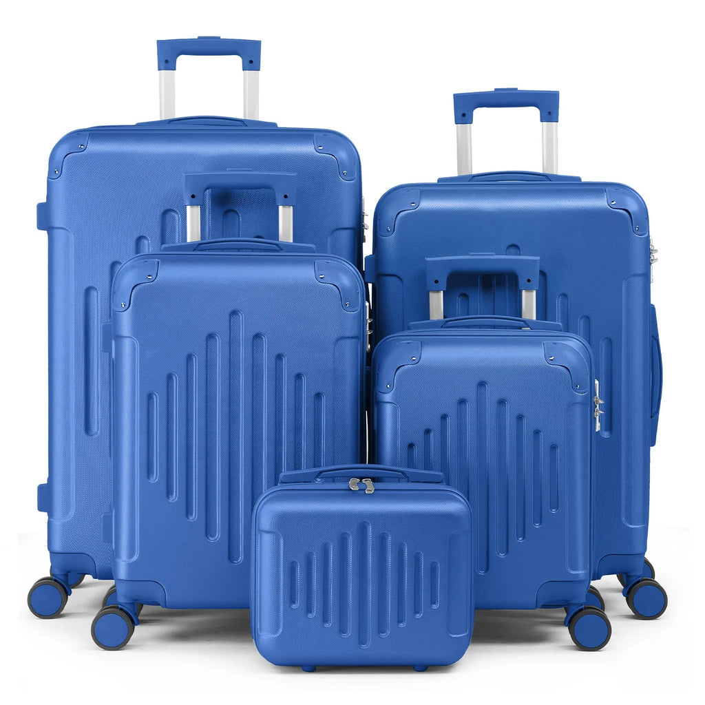 5-Piece ABS Luggage Set Lightweight Durable Travel Luggage for College Business