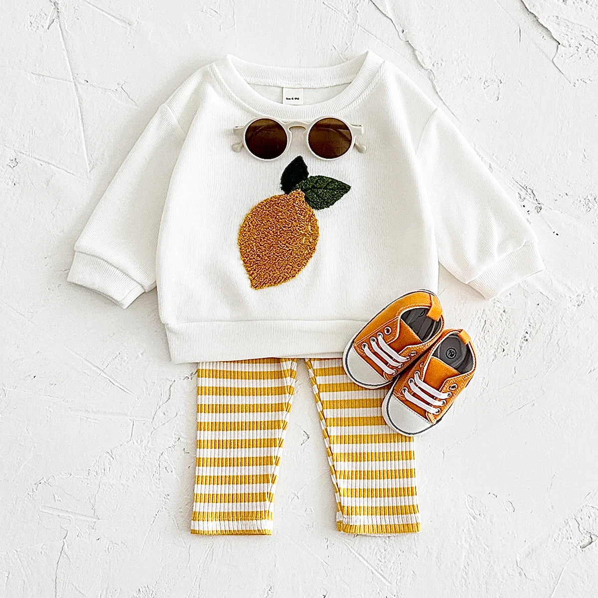 Ins Baby Girls Clothes Autumn Infant Toddler Outfits Fruit Embroidery Pullover Top+Pants Spring Newborn Sets Cotton Clothing