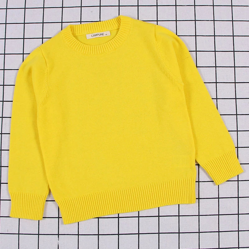 Autumn Kids Baby Boys Girls Pullover Sweaters Casual Baby Boys Girls Long Sleeve Sweaters Candy Color Knit Children's Sweaters