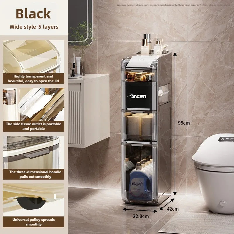 Bathroom crevice cabinet, bathroom living room storage cabinet, multifunctional storage cabinet, storage rack, large capacity