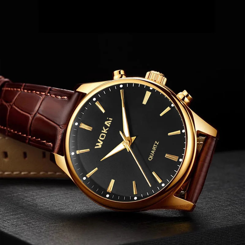 Mens Watches Top Brand Luxury Quartz Watch for Men Fashion Leather Men Wristwatches Clock Sports Chronograph Montre Homme