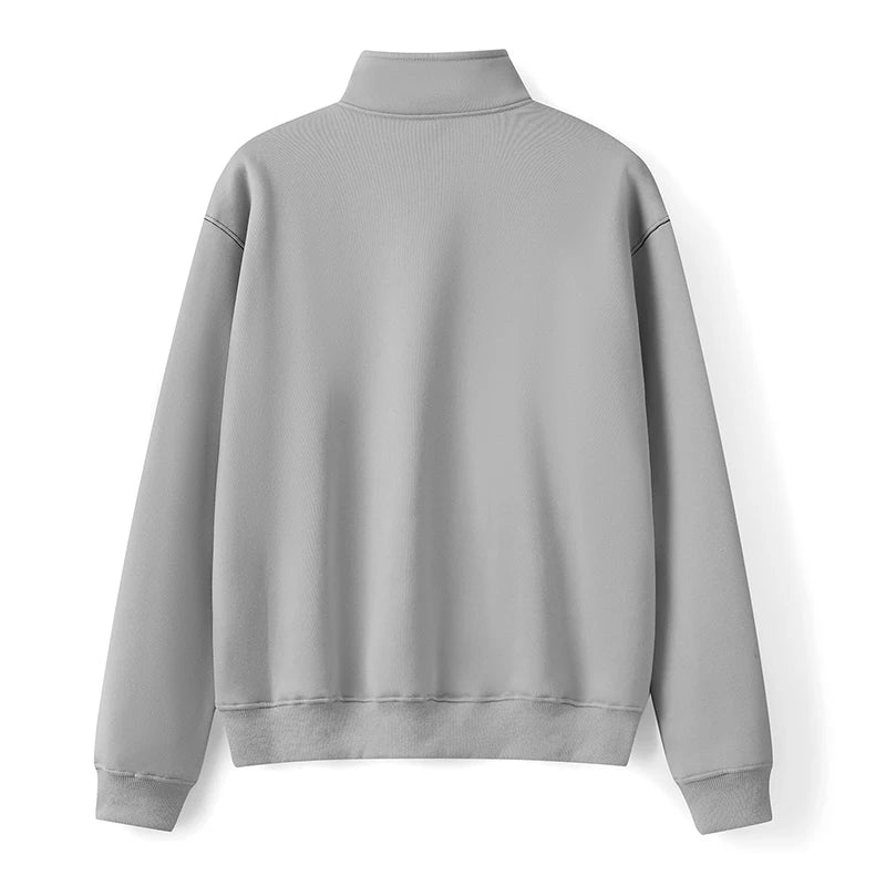 Men s Cozy Fleece Quarter Zip Pullover Sweater with Stand Collar and Long Sleeves for Winter Warmth and Style