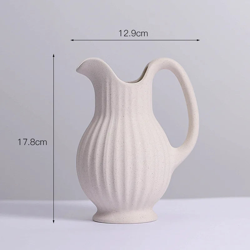 Ins Style Ceramic WhiteVase Decoration Spiral Vase Modern Home Decoration Flower Pot Vase Decoration Home Living Room Decoration