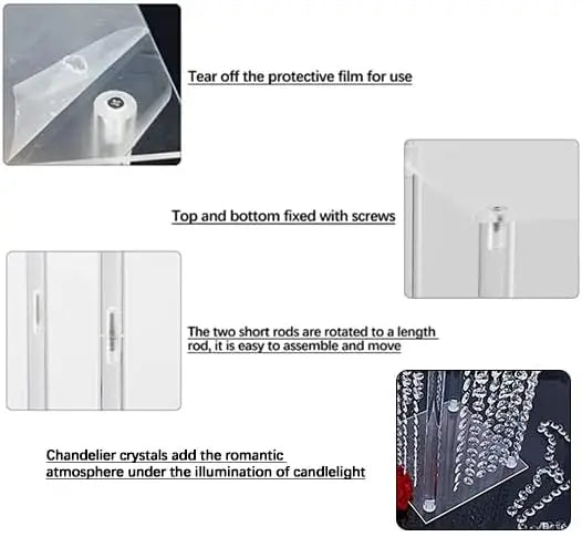 8PCS Crystal Vases for Centerpieces Acrylic Wedding Vase with Crystals Beads23.6"Floral Vase Display Holder for Birthday Party