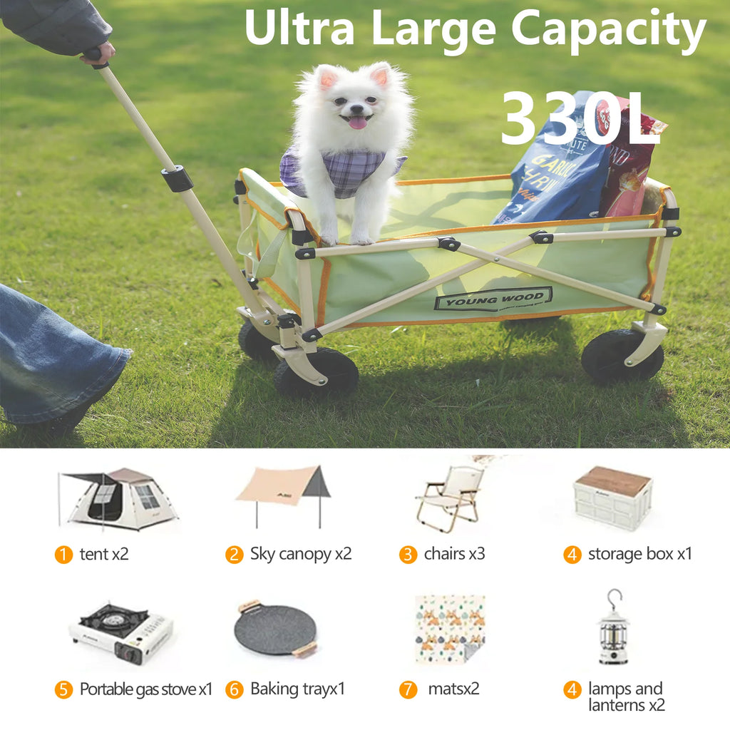 Collapsible Wagon Carts,Folding Wagon Cart with All Terrain Wheels,Outdoor Utility Wagon for Camping Shopping Sports Fishing