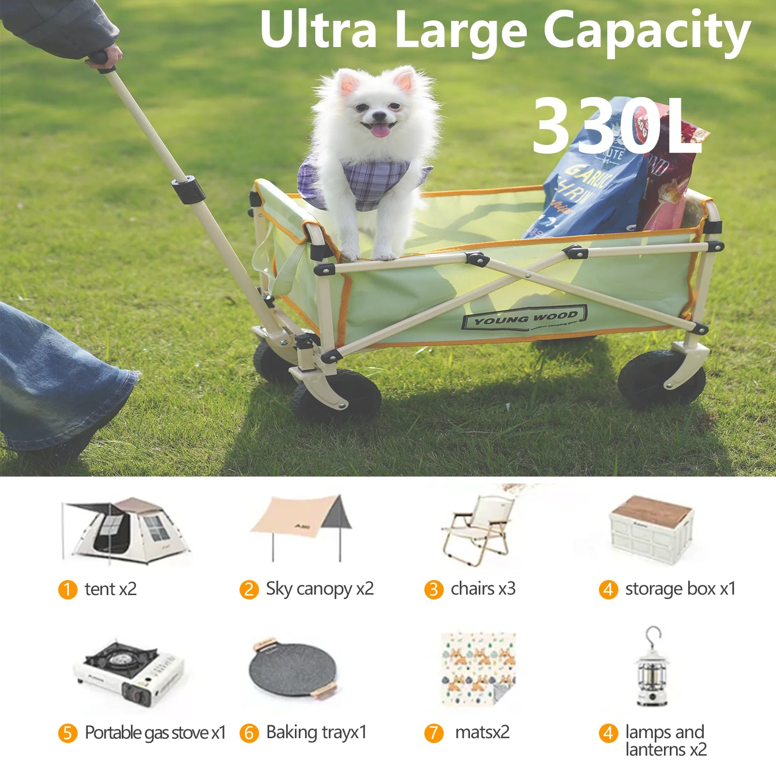 Collapsible Wagon Carts,Folding Wagon Cart with All Terrain Wheels,Outdoor Utility Wagon for Camping Shopping Sports Fishing