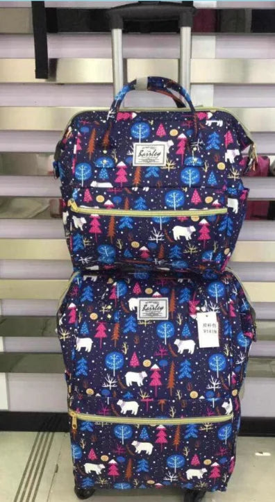 2020 carry on hand luggage Travel Luggage bag sets women rolling luggage bag women travel Trolley Bags wheels wheeled backpack
