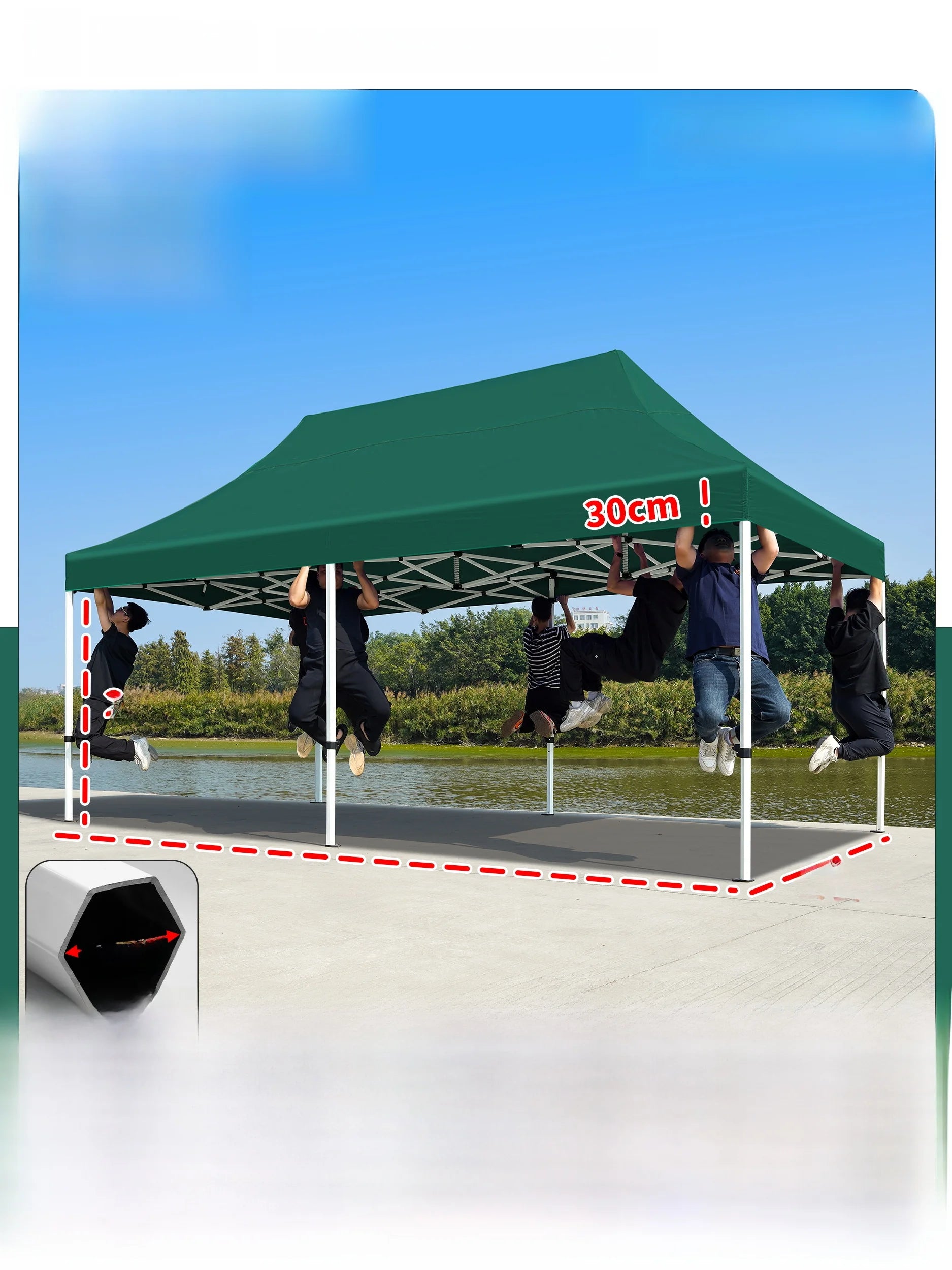 Thiened Four-Legged 3x6 Meters Tent Outdoor Rain And Sun elter Stall Special Outdoor Cam Travel Supplies Canopy