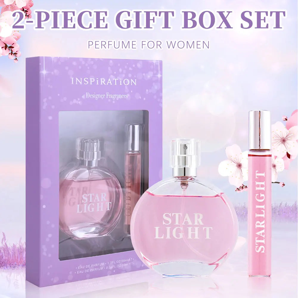 Eau de Parfum Spray 2Pcs Vial Set Gift for Women WONDEFUL 1.7fl.oz and 0.34fl.oz EDP Set Women's Fragrance Sets Long Lasting Fra