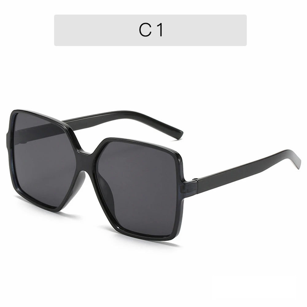 Oversized Sunglasses Women Vintage Large Square Frame Sun Glasses Female Gradient Shade Eyewear Men MIRROR Driving Glasses UV400