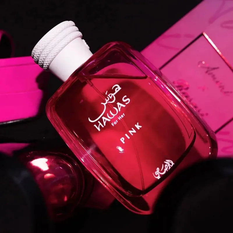 100ml Original Arab Perfumes RASASI Hawas Pink Eau de Parfum Pour Femme Spray Lasting Gourmand Perfume Women's Cologne Makeup