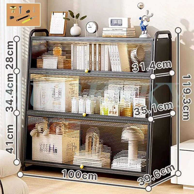 Bathroom Storage Floor to Floor, Waterproof Cabinet, Multi-Layer Storage Rack with Door