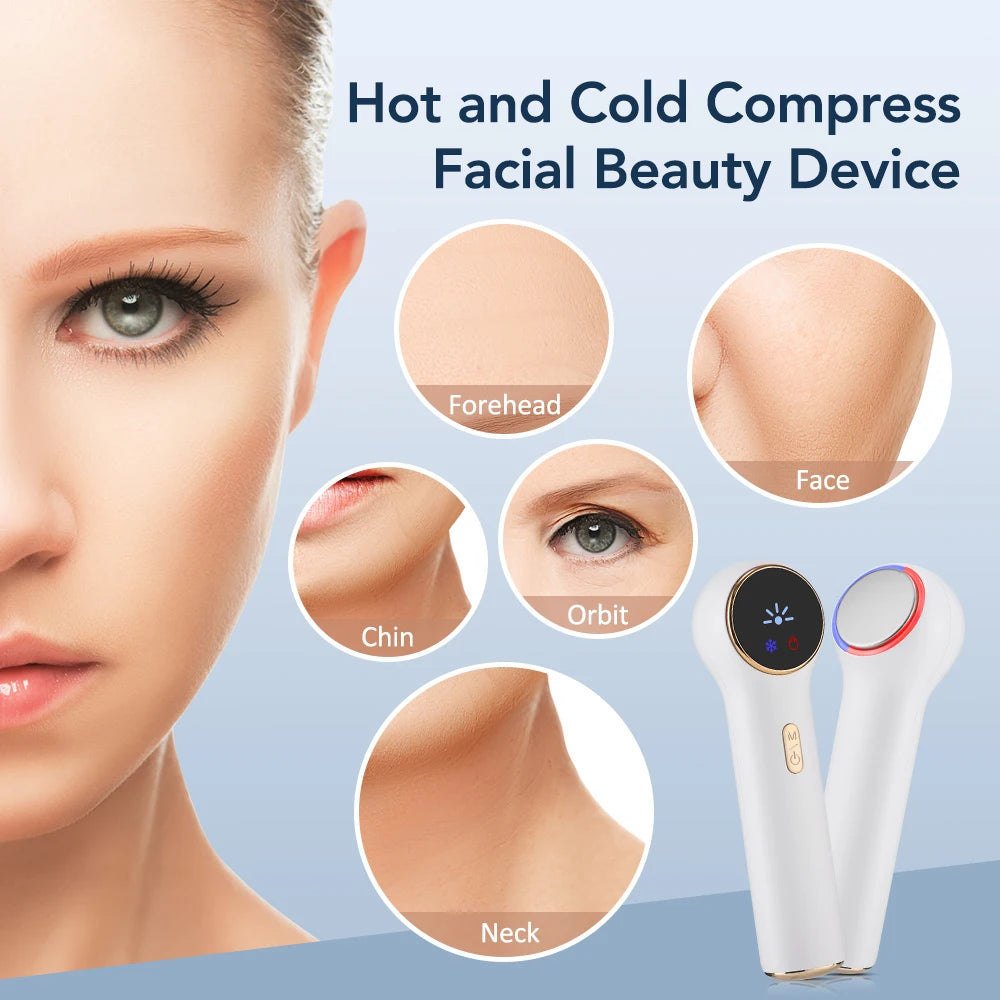 Heat Cold Face Beauty Device 2 LED Lights Modes Electric Lifting Tightening Eyes Neck Double Chin Massager Skin Care Facial Tool