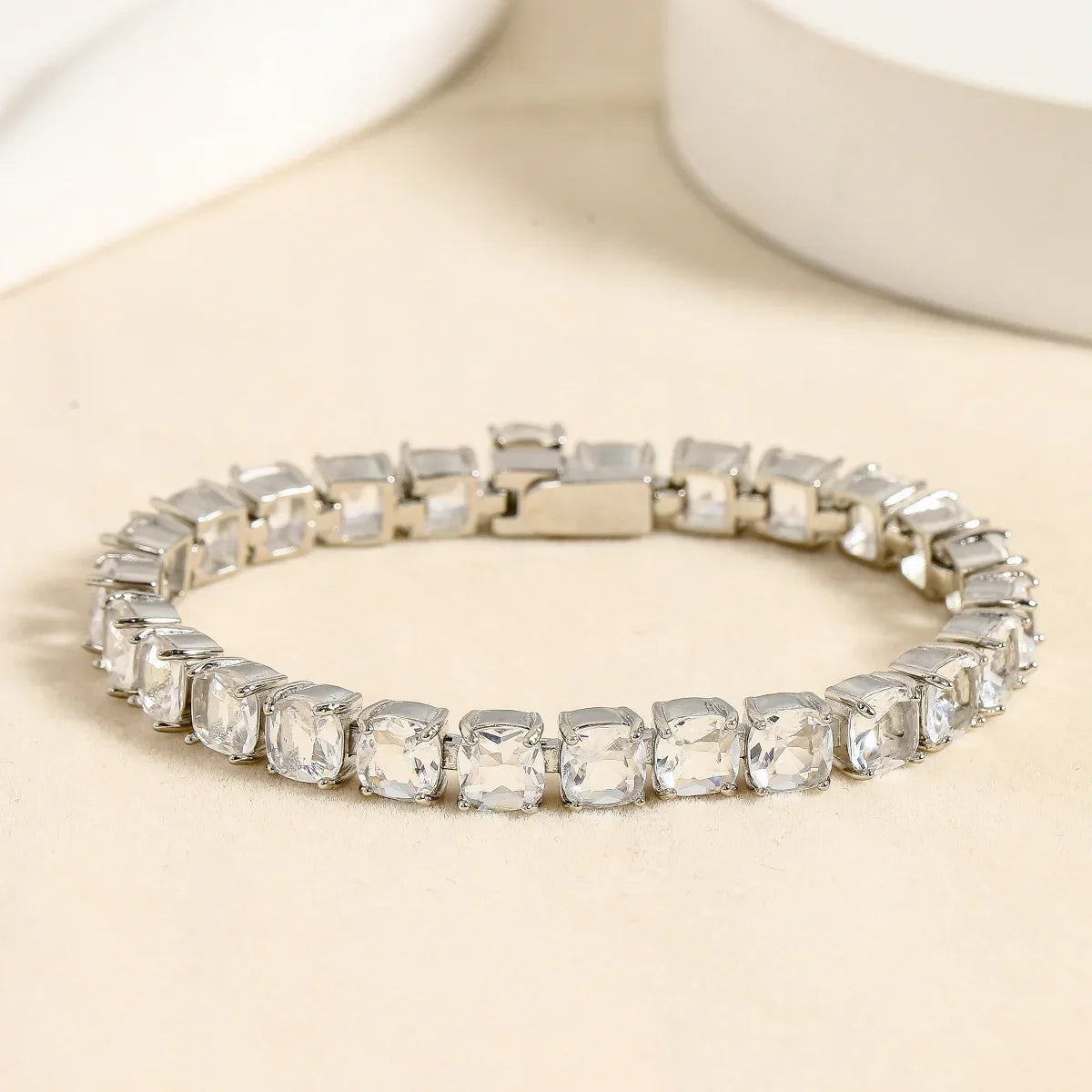 Women Full of Diamonds Rows of Zircon Bracelet Necklace Set