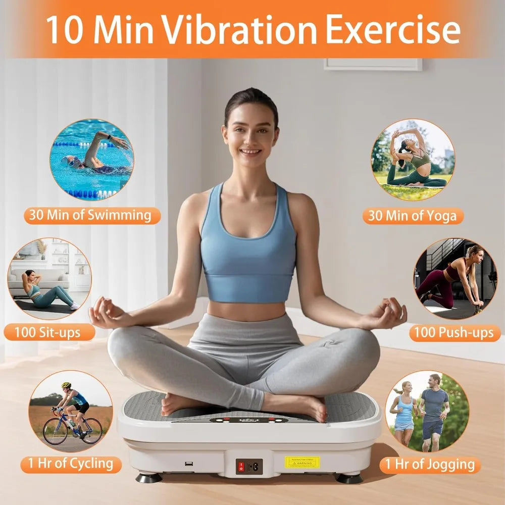 Vibration Plate Exercise Machine, Full Body Shaker Workout Vibration Plate for Lymphatic Drainage Weight Loss, Waver Vibrating F