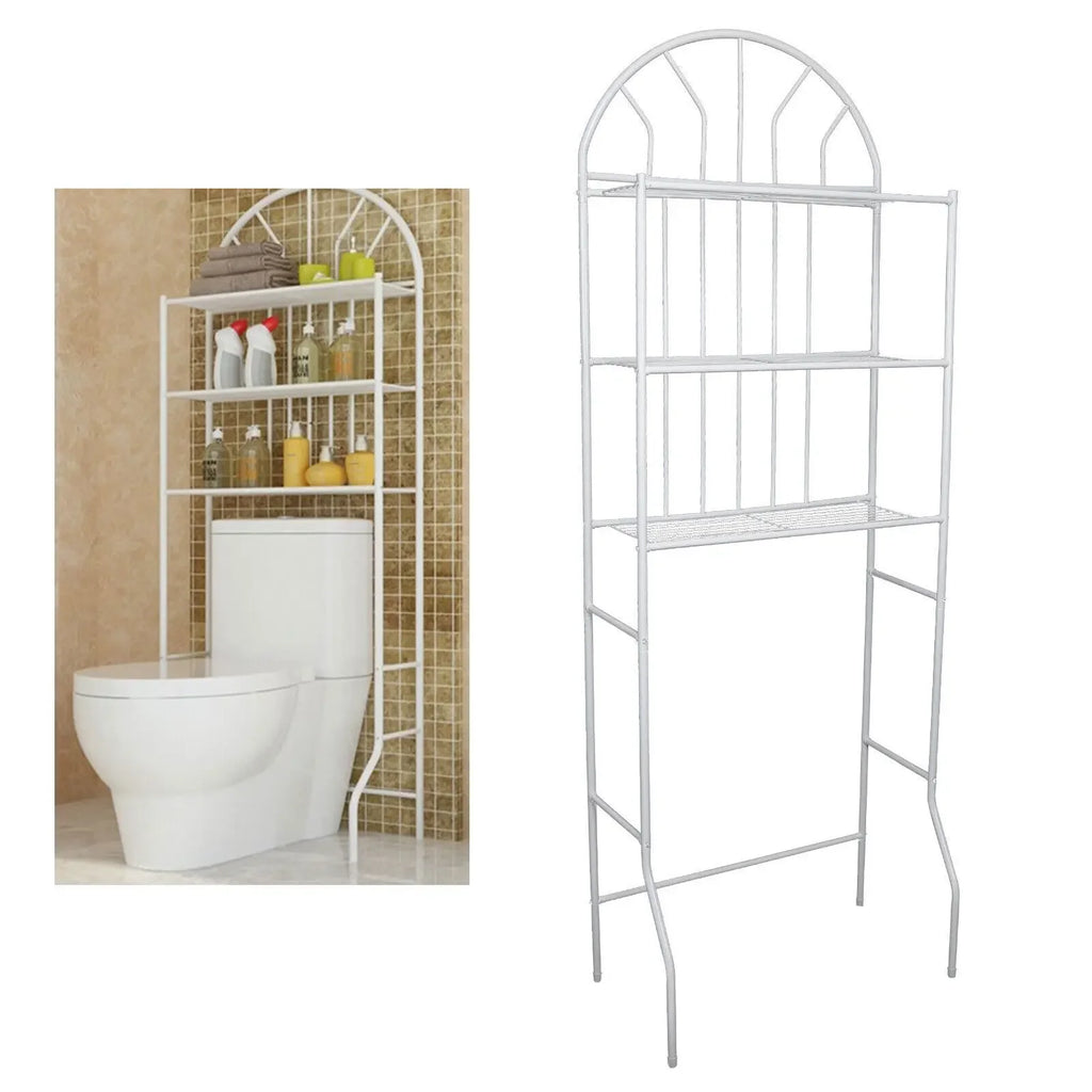 3-Tier Over The Toilet Storage Rack - Space Saving Bathroom Organizer Shelves with Towel Bar  bathroom shelves  bathroom storage
