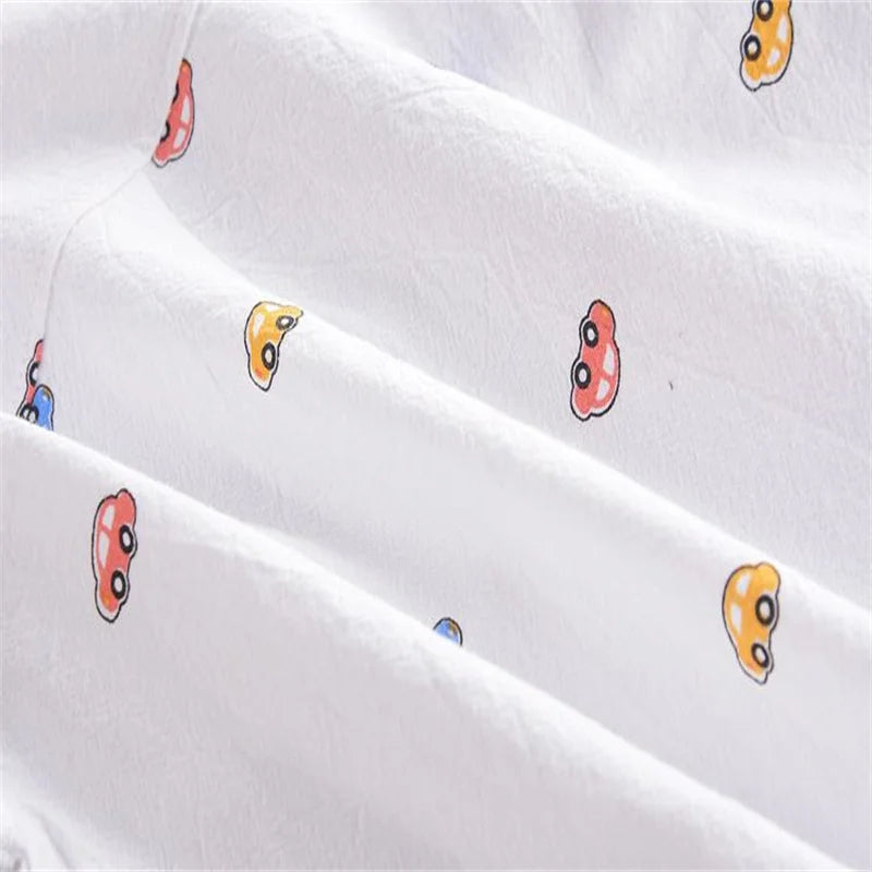 Spring and autumn toddler boy casual printing small V-neck shirt+loose jeans suit stylish and versatile.