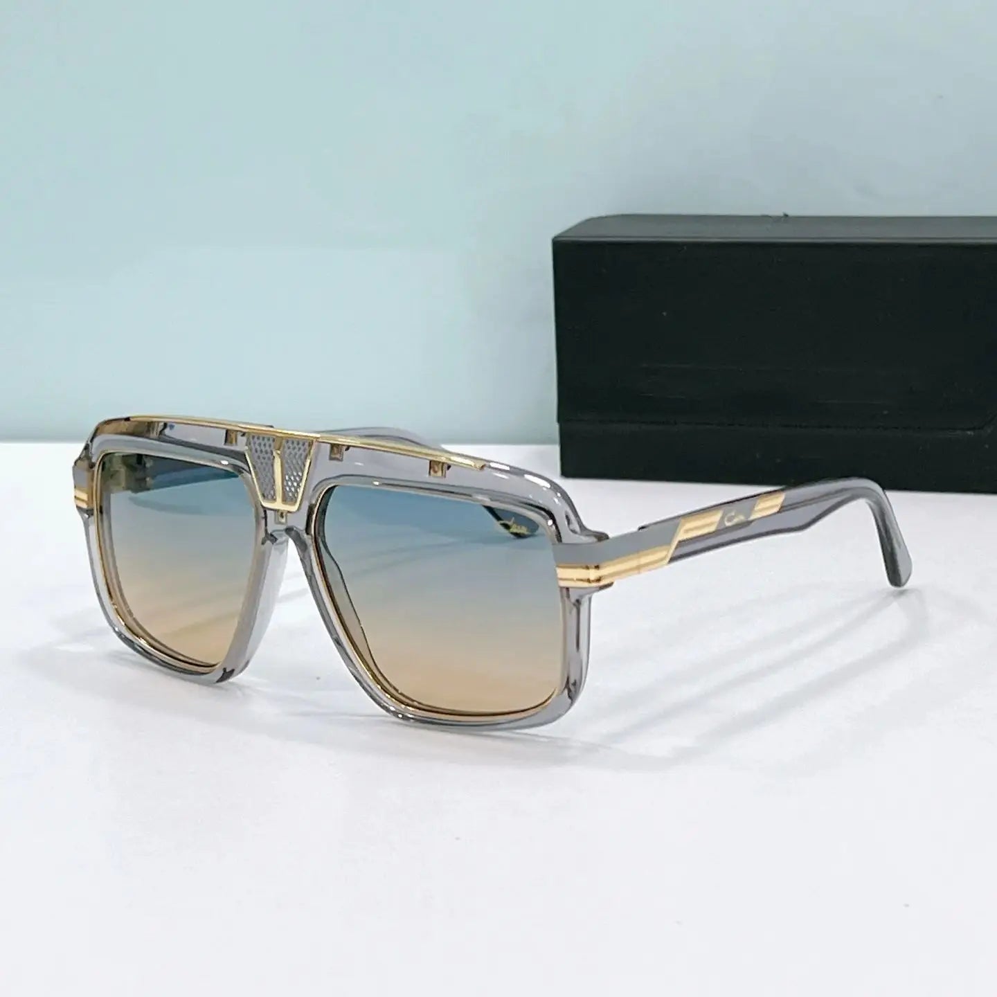 Original CCAZAL MOD678 Luxury Classic Square Acetate Frame Men Sunglasses Premium UV400 Gradient Popular Women Couple Eyewear