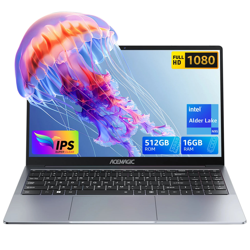 ACEMAGIC AX16 Laptop Intel N97 16 Inch 16GB LPDDR4 RAM 512GB SSD Lightweight Business Computer Notebook PC Windows 11 Pro