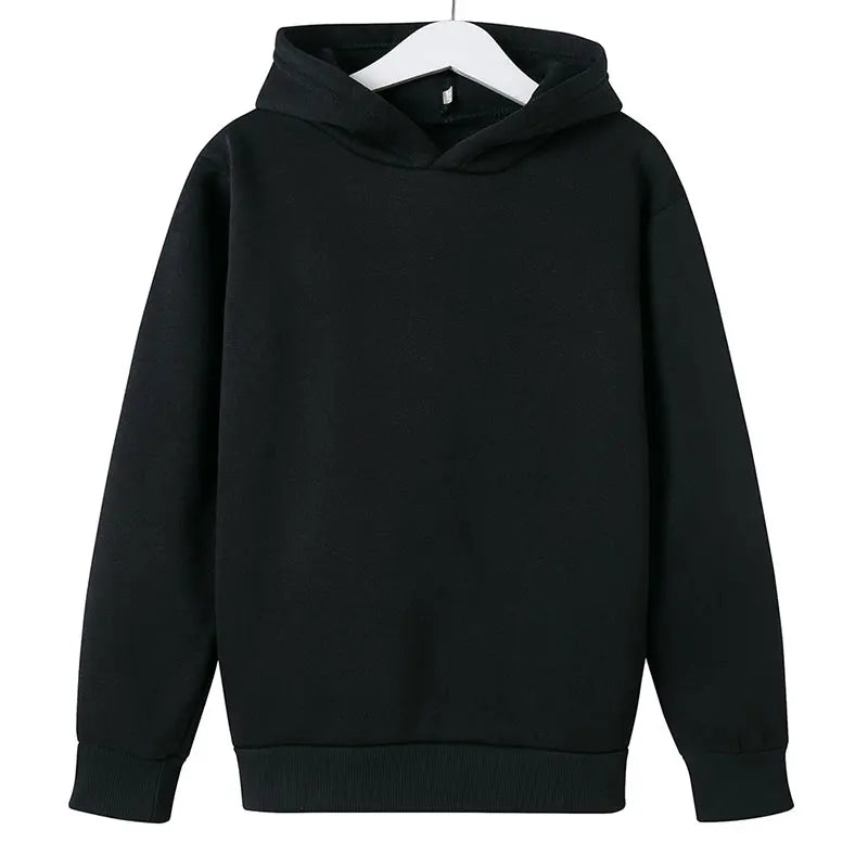 Spring Autumn Children Clothing Solid Color Hoodie Boys Girls Tops  Toddler 3-12 Year Sweatshirr Black White Ash Red Blue Coat