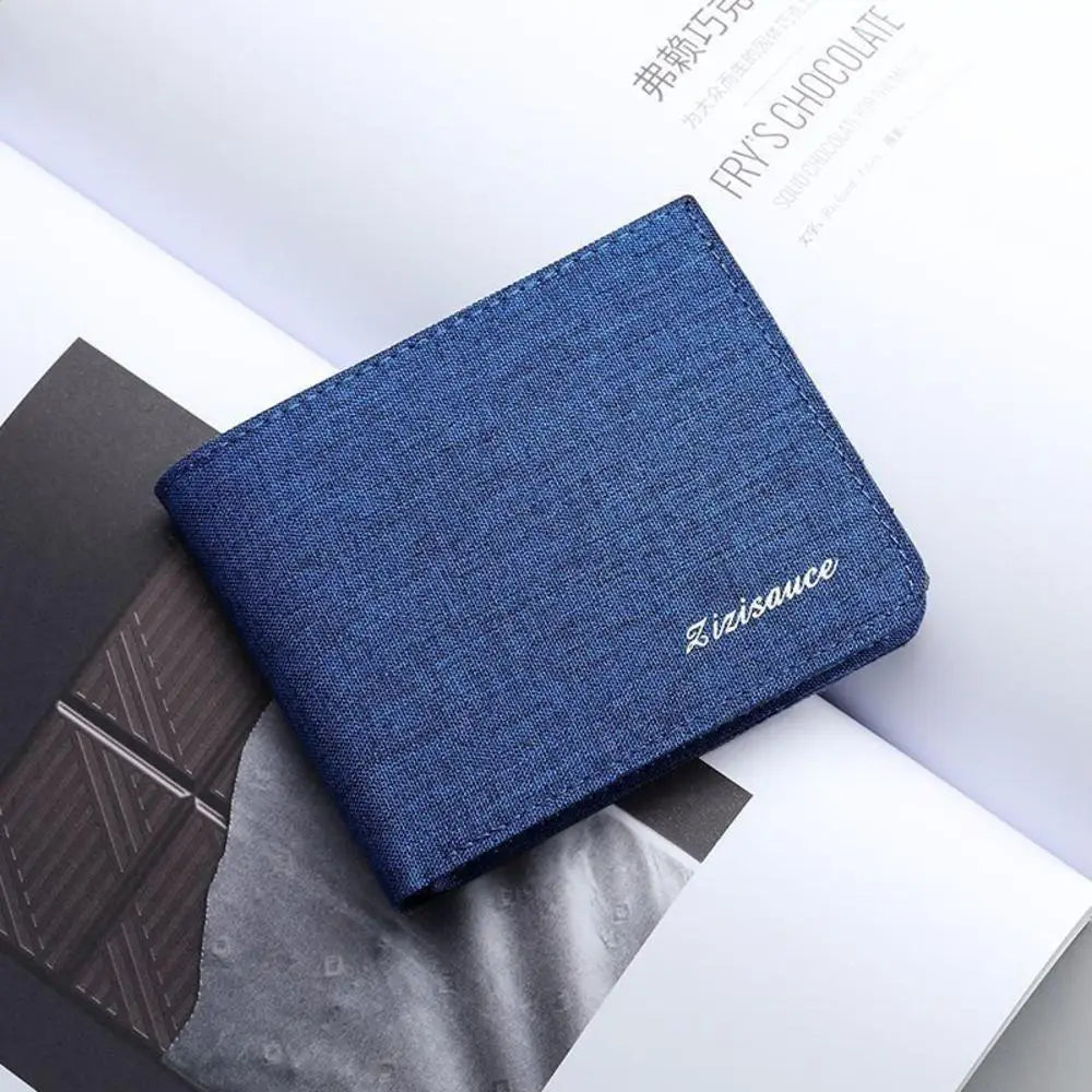 Men Long Wallet Large Capacity Multiple Card Slots Canvas Zippered Purse Business Handbag Card Holder Wallet Coin Bag